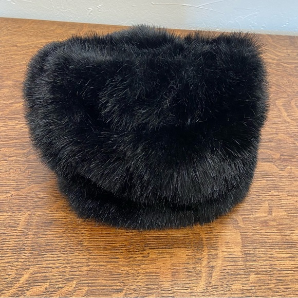 VINTAGE FAUX FUR BROWN LUXURY CHIC WINTER WOMENS NORDIC RETRO HAT - Picture 2 of 10